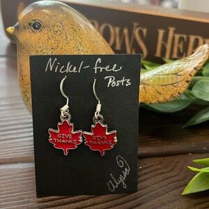 Handmade leaf earrings